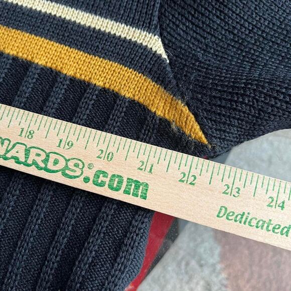 60s Marshall Field & Co Black Gold Crewneck Wool Sweater Size M - Picture 5 of 7